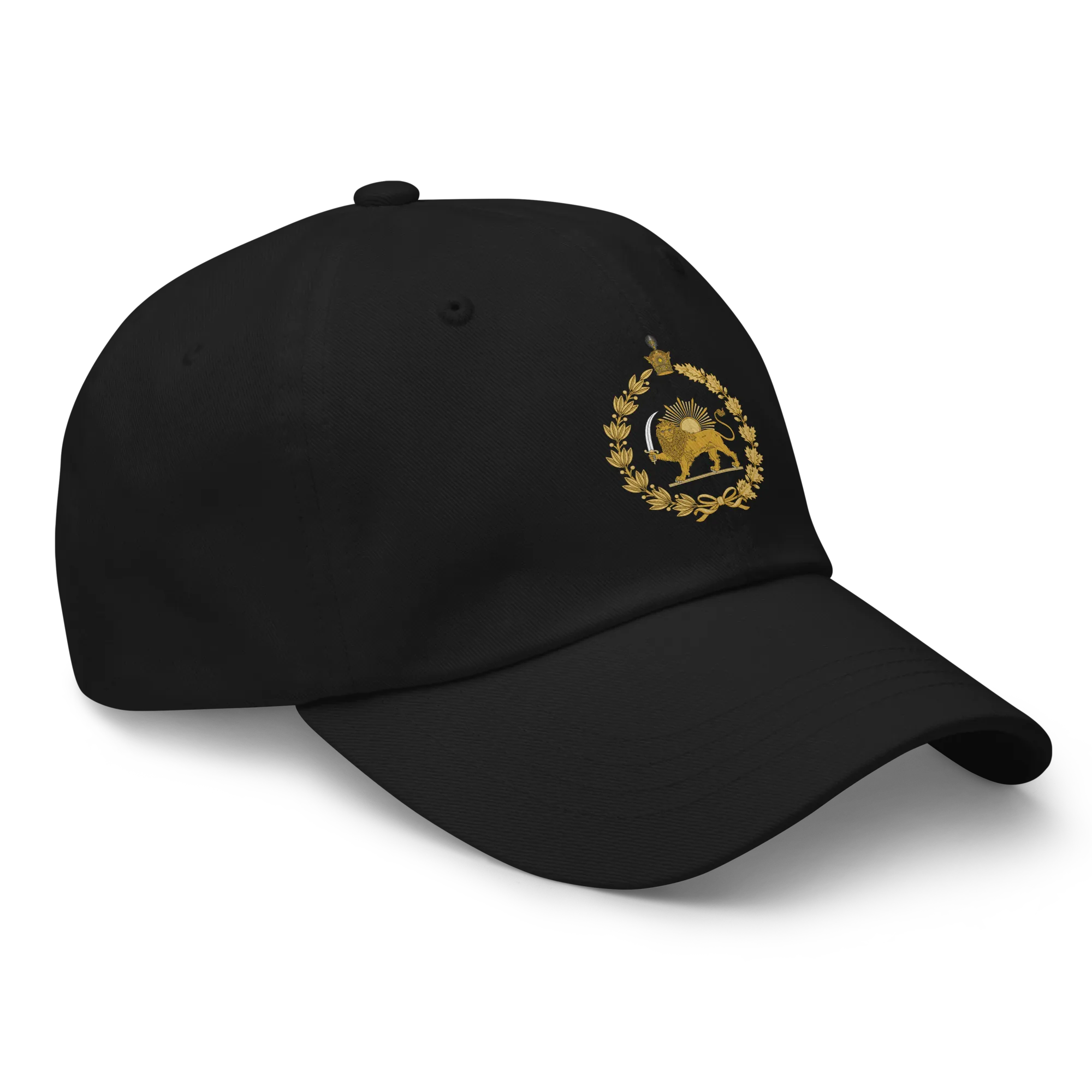 Lion & Sun Hat in Black – right angle view