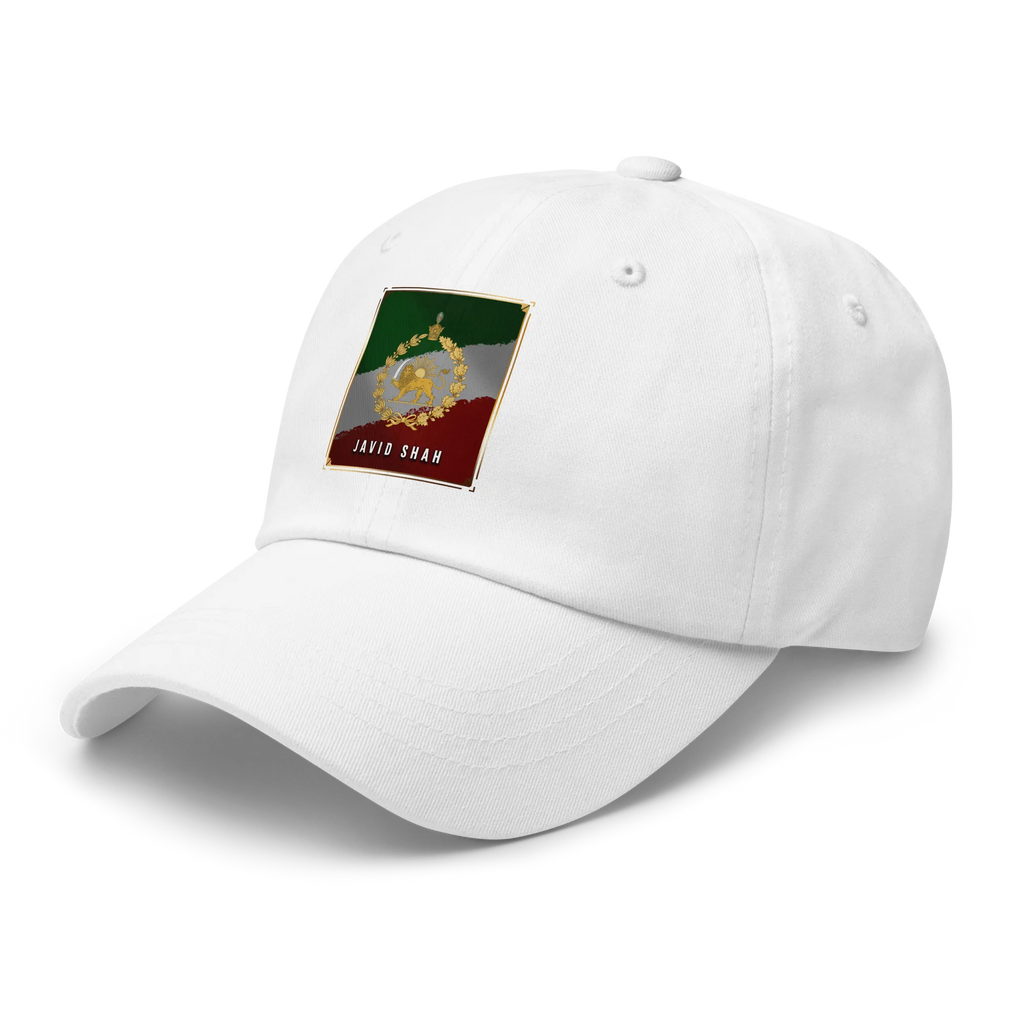 Javid Shah Lion & Sun Dark Edition Hat in White – left angle view