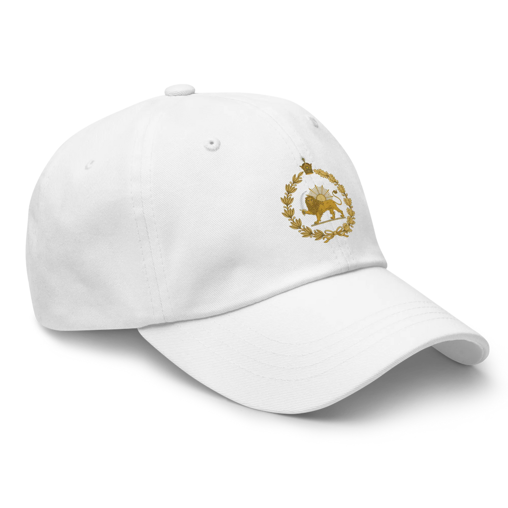 Lion & Sun Hat in White – right angle view