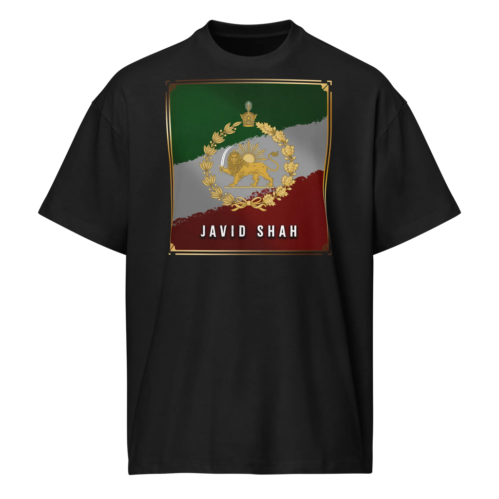 Javid Shah Lion & Sun Dark Edition T-Shirt in Black – front view