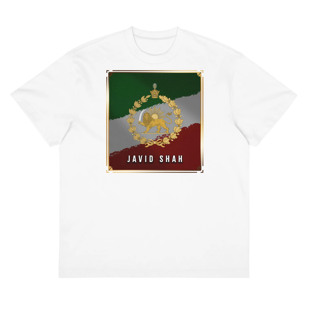 Javid Shah Lion & Sun Dark Edition T-Shirt in White – alternate front view