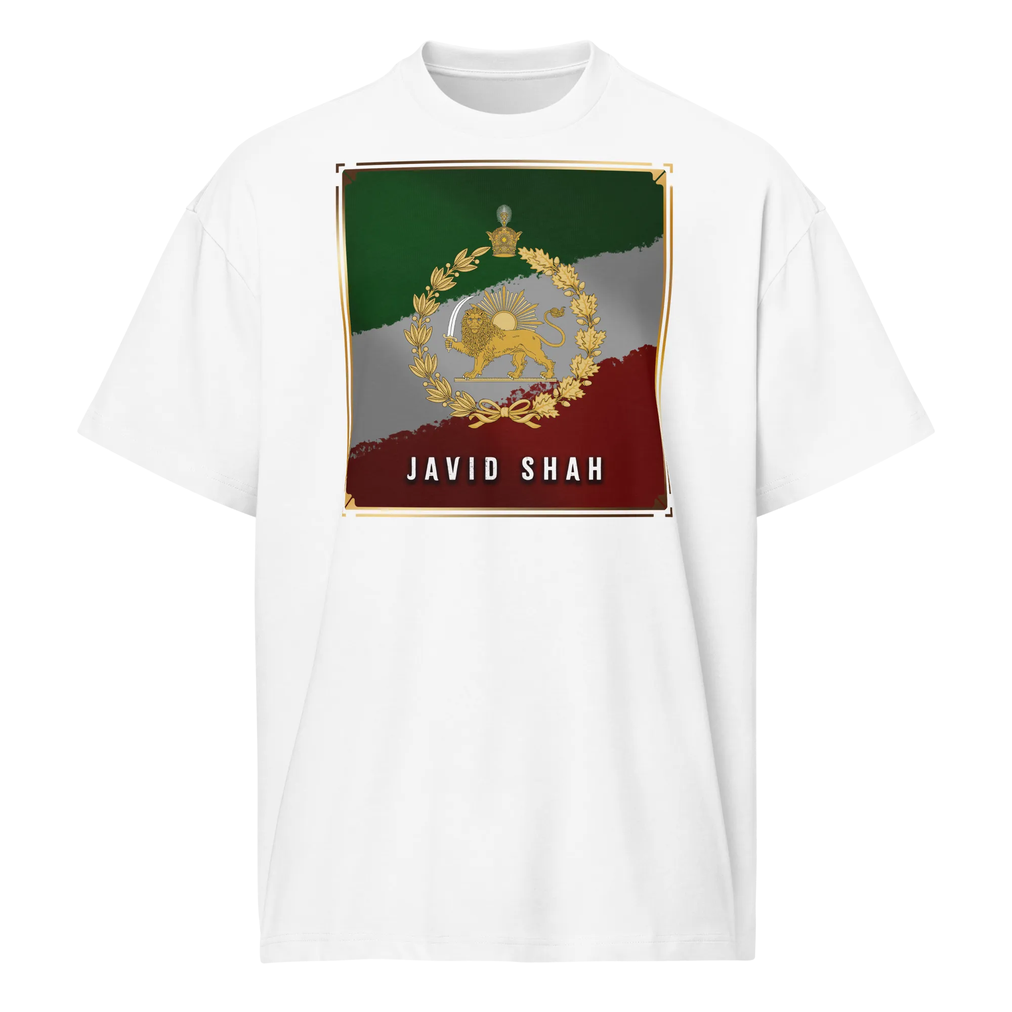 Javid Shah Lion & Sun Dark Edition T-Shirt in White – front view
