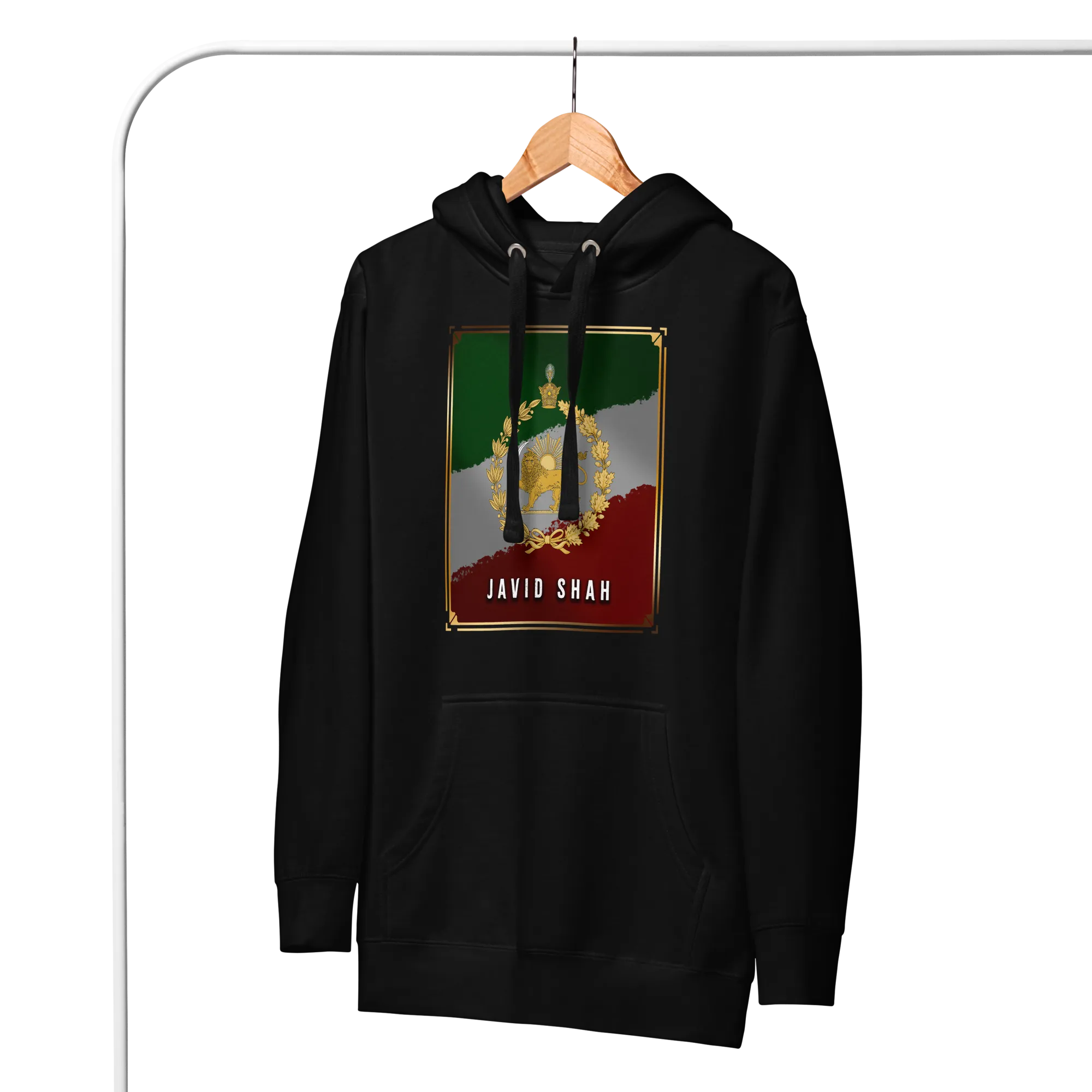 Javid Shah Lion & Sun Dark Edition Hoodie in Black – alternate angle