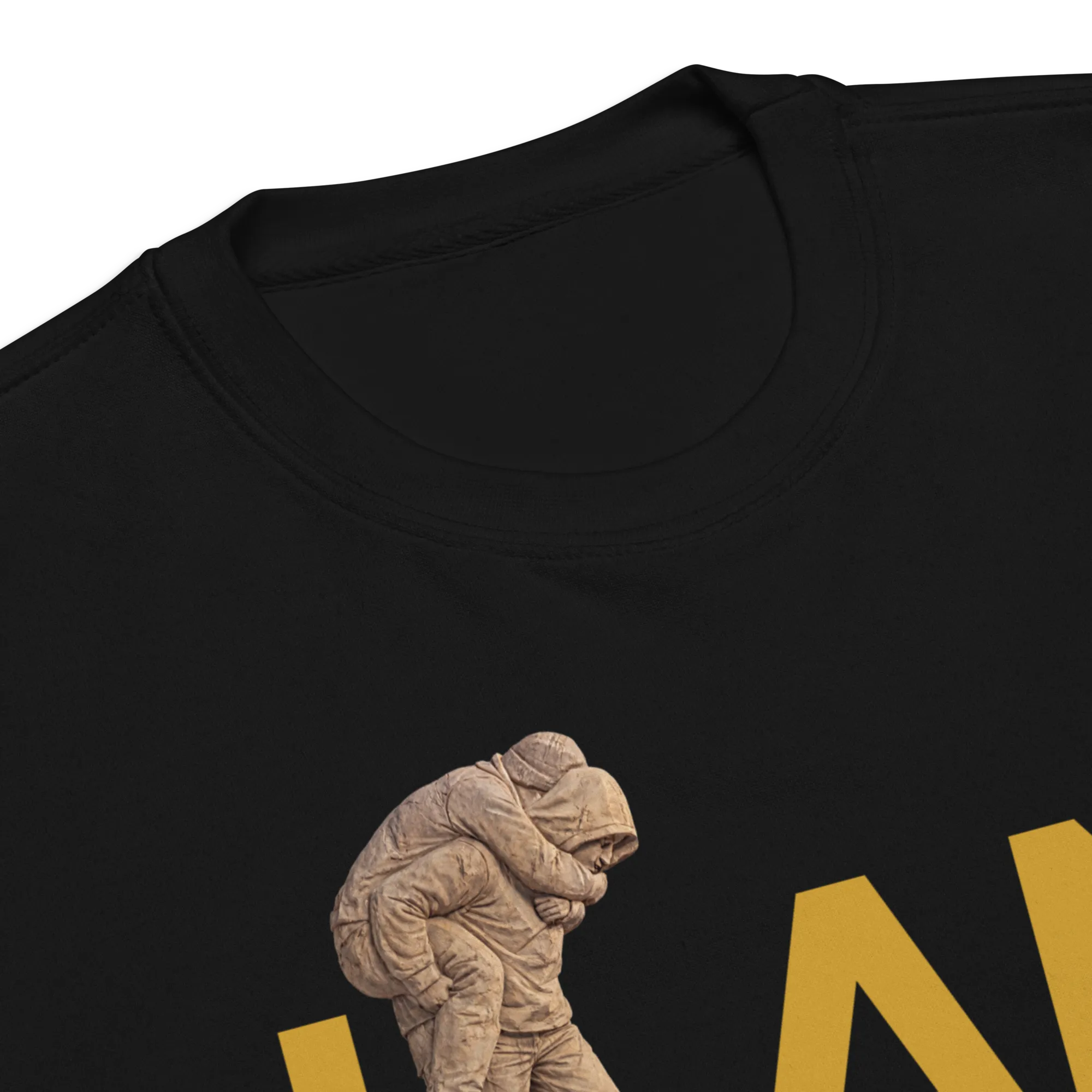 Hamid Mahdavi Javid Nam Sweatshirt – close-up of Javid Nam artwork detail