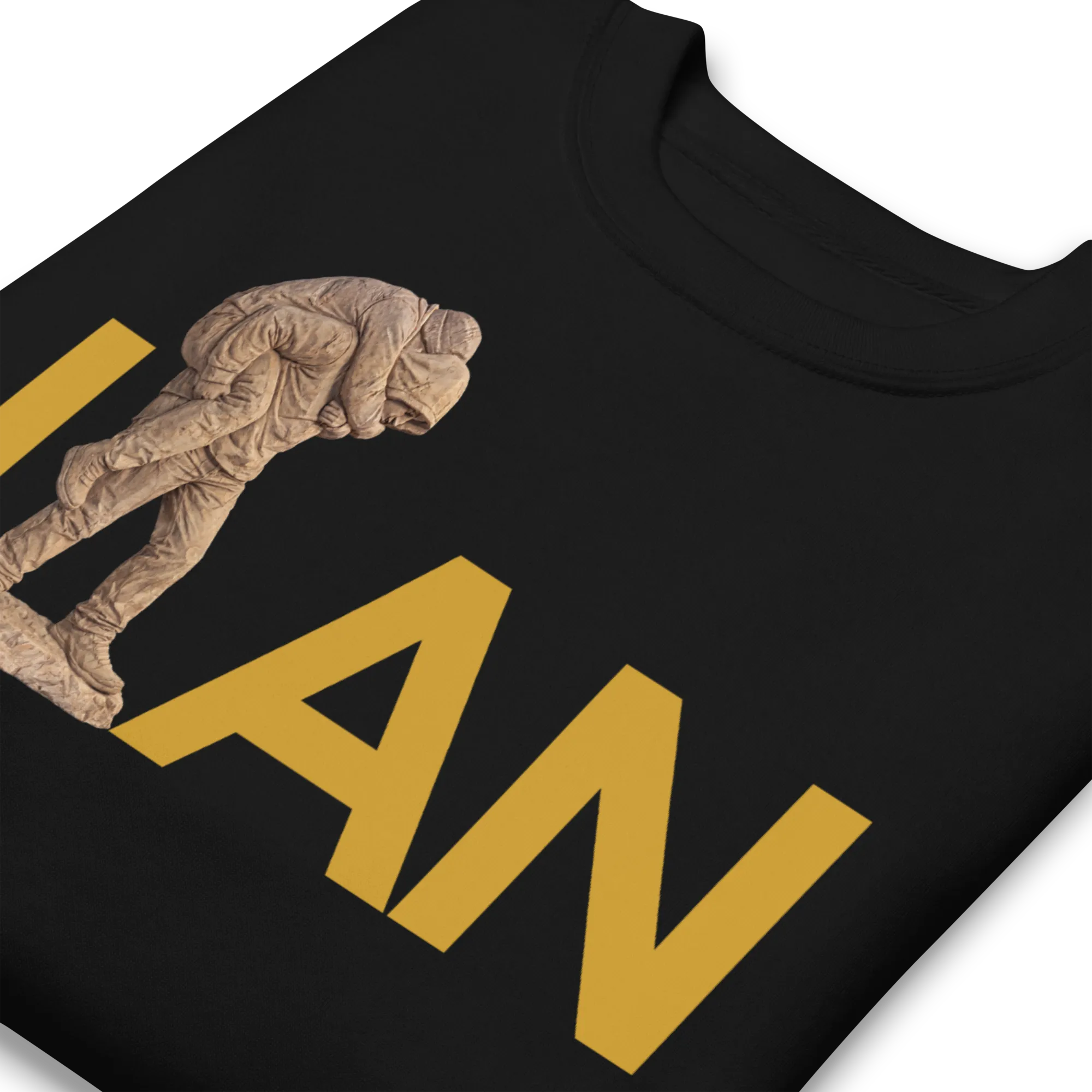 Hamid Mahdavi Javid Nam Sweatshirt – zoomed-in view of Javid Nam print